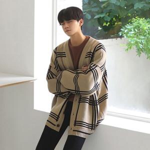 [리빌모아]남자 가을 베이직 루즈핏 체크 가디건 DMS-CA-SCC867-