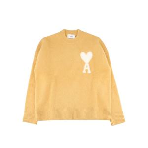 24FW 아미 UKS025 KN0032 724 빅하트 로고 알파카 니트 머스타드