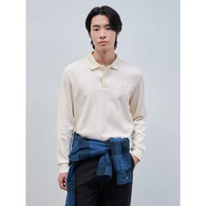 [빈폴멘] 캐시미어 혼방 니트라이크 칼라넥 티셔츠  아이보리 (BC4941C320)