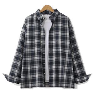 [엠엔씨][MNC] 기모 박스핏 체크셔츠 (MDLS241LJ)