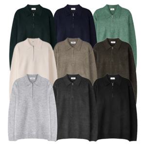 [리빌모아]남자 공정 워셔블 켄스 반집업 카라 니트티 SG-KN-Q03