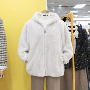 르피타 DP01 밍크 퍼 후드 자켓 L244UJKC02