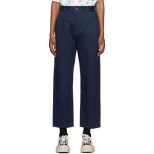 25 FW 마르니 남성 네이비 코튼 슬랙스 241379M191007