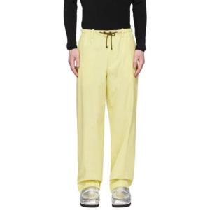 25 FW 드리스반노튼 남성 옐로우 드로우스트링 슬랙스 231358M191066