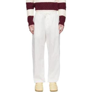 25 FW 드리스반노튼 남성 오프 화이트 드로우스트링 슬랙스 231358M191074