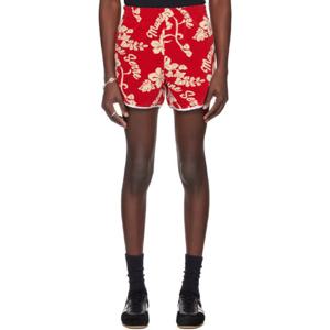 25 FW 마린세르 남성 레드 타월 쇼츠 241020M193008