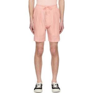 25 FW 톰포드 남성 핑크 플리츠 쇼츠 231076M193018