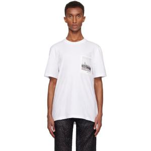 25 FW 헬무트랭 남성 화이트 스카이라인 포스트카드 티셔츠 251154M213000