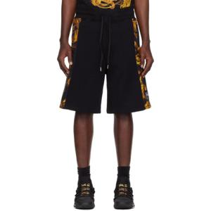 25 FW 베르사체진스꾸뛰르 남성 블랙   골드톤 워터컬러 꾸뛰르 쇼츠 241202M193005