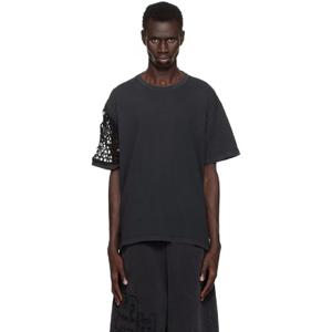 25 FW MISBHV 남성 블랙 이비자 크로셰 티셔츠 242937M213000