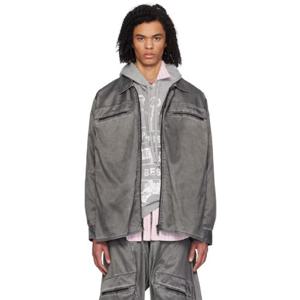 25 FW 와이프로젝트 남성 그레이 태피터 셔츠 241893M192001