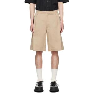 25 FW 모스키노 남성 베이지 플리츠 쇼츠 241720M193007
