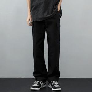 스트릿 남성 포켓 일자팬츠 면바지 2컬러 카고팬츠