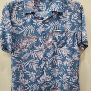 [크로커다일남성]여름-하와이안 오픈카라 사각메쉬 반소매 남방(