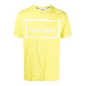 스톤아일랜드 21SS 74152NS80 V0051 스텐실 원 프린팅 라임 남성 반팔