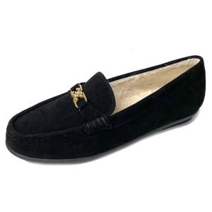 [에스콰이아]여성 따뜻한 퍼 로퍼 EQDWBS804BK