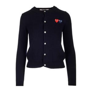 꼼데가르송 라운드넥 더블 버건디 하트 가디건 AX N057 051 2