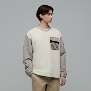 내셔널지오그래픽 N244MSW160 필름메이커 나이트 슛 플리스 우븐 맨투맨 IVORY