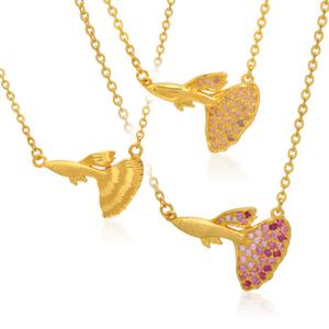 여자 순금 목걸이 37.5g [큐빅 구피 물고기 02]