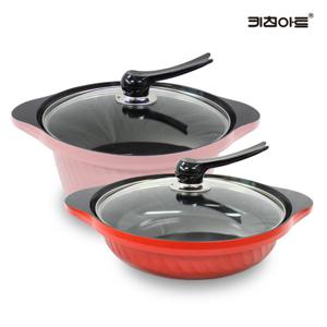 키친아트 Y시리즈 주물냄비 세라믹코팅 냄비세트 2종F 전골28+곰솥28