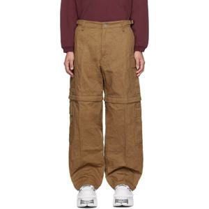 25 FW 베트멍 남성 베이지 메탈라이즈 카고 팬츠 251669M188008