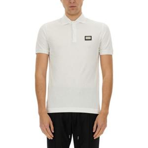 돌체앤가바나 남성 화이트 로고 반팔 폴로 G8PL4T_G7F2HW0800