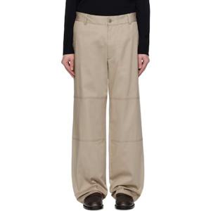 25 FW 몽클레어 남성 베이지 코튼 개버딘 슬랙스 251111M191023