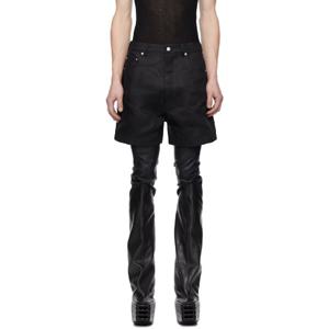 25 FW 릭오웬스 남성 블랙 할리우드 게스 컷오프 쇼츠 251232M193003