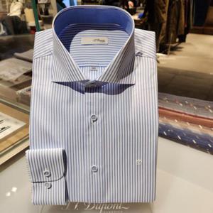 듀퐁셔츠 SE5SM21LS322SBU 컴포터블 라인 순면 스트라이프 와이드카라 슬림 핏 셔츠