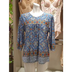 [와코루] WPA370WS 신축성 최강 폴리스판 기하학나염 이지웨어 7부상의