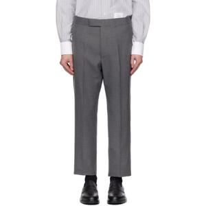 25 FW 톰브라운 남성 그레이 클래식 백스트랩 트윌 슬랙스 251381M191002
