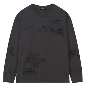 [버커루]남성 16수 싱글 빈티지 레터링 긴팔 티셔츠 (B251TS323P)