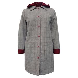 [조순희]컬러 후드 탈착 체크 트렌치 코트(FNSJ111)