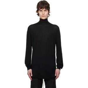 25 FW 릭오웬스 남성 블랙 할리우드 오버사이즈 터틀넥 스웨터 251232M205007