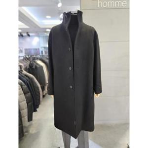 바쏘옴므 세이브존03 바쏘옴므 24F/W 블랙 울  하이넥 오버핏 롱 코트 WSAGY4CJ39ABKA