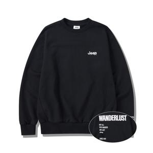 [지프][남여 공용] 원더러스트 레터링 맨투맨 (JQ1TSU811BK)