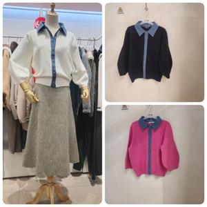 오프리미츠 HC26 50%+20%력셔리나만의스타일데님패치볼륨소매니트티셔츠남구홈플러스 M25KT1301