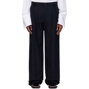 25 FW 드리스반노튼 남성 네이비 울 서지 슬랙스 251358M191037