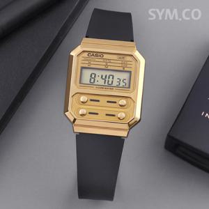 카시오 A100WEFG-9A 레트로 빈티지 스퀘어 프리버클 남녀공용 메