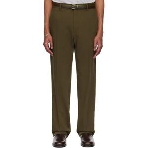25 FW 아미 파리스 남성 카키 울 스트레이트 핏 슬랙스 251482M191004