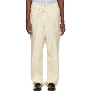 25 FW 메종마르지엘라 남성 오프 화이트 레이어드 슬랙스 251168M191012