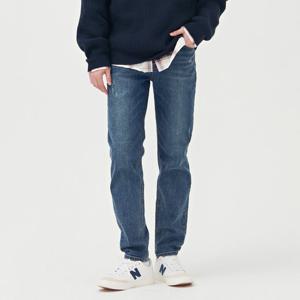 남성 기모 구제 포인트 테이퍼드 데님-BFRK2316D0N