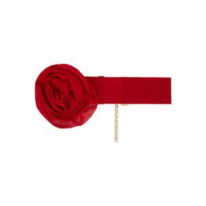 25 FW 블루마린 여성 레드 그로그랭 로즈 초커 네크리스 251901F023005