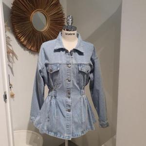 르피타 HC06 트렌치형 허리 조임 청자켓(라이트 블루) L255UDO302