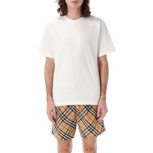 버버리 화이트 플레인 반팔 티셔츠 8107460 B7347