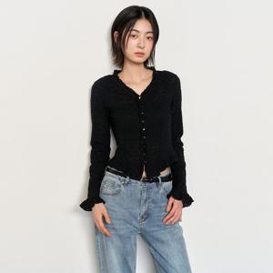 WOMAN 레이스 프릴 블라우스 [BLACK] / WBE1L03506