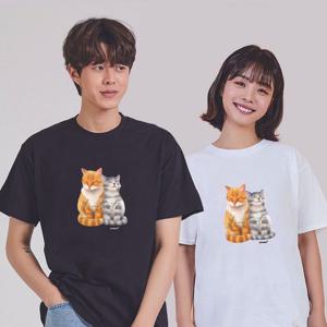 키밍 커플 고양이 커플티 캐릭터티