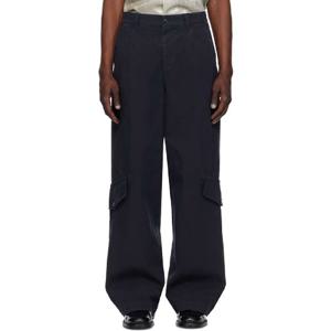 25 FW 드리스반노튼 남성 네이비 코튼 카고 팬츠 251358M188011