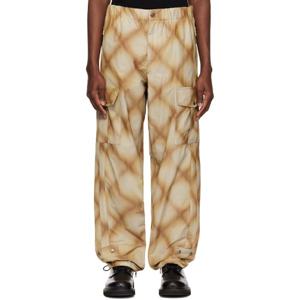 25 FW 드리스반노튼 남성 카키 체크 카고 팬츠 251358M188022