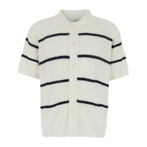 던스트 올오버 스트라이프 모티프 니트 폴로 셔츠 UDSW5B321OW